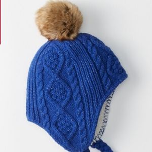 NEW Hanna Andersson blue Shimmer Pom Hat size small S